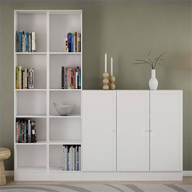Scranton and Co 5 Shelf Narrow Bookcase in White
