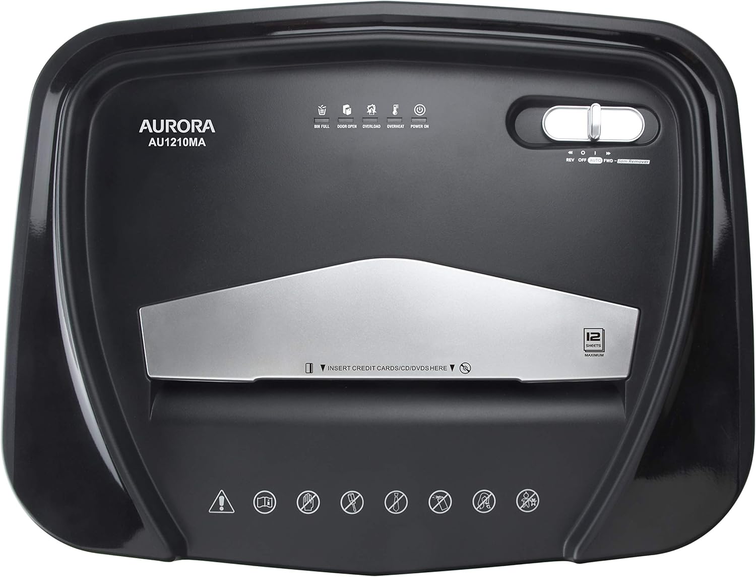 Aurora High Security JamFree AU1000MA 10-Sheet Micro-Cut Paper / CD / Credit Card Shredder with Pull-Out Wastebasket