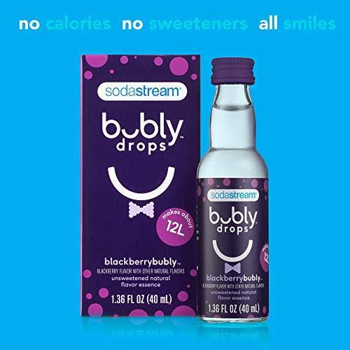 Sodastream Icy Blue Fizzi Sparkling Water Maker with bubly Blackberry Drops
