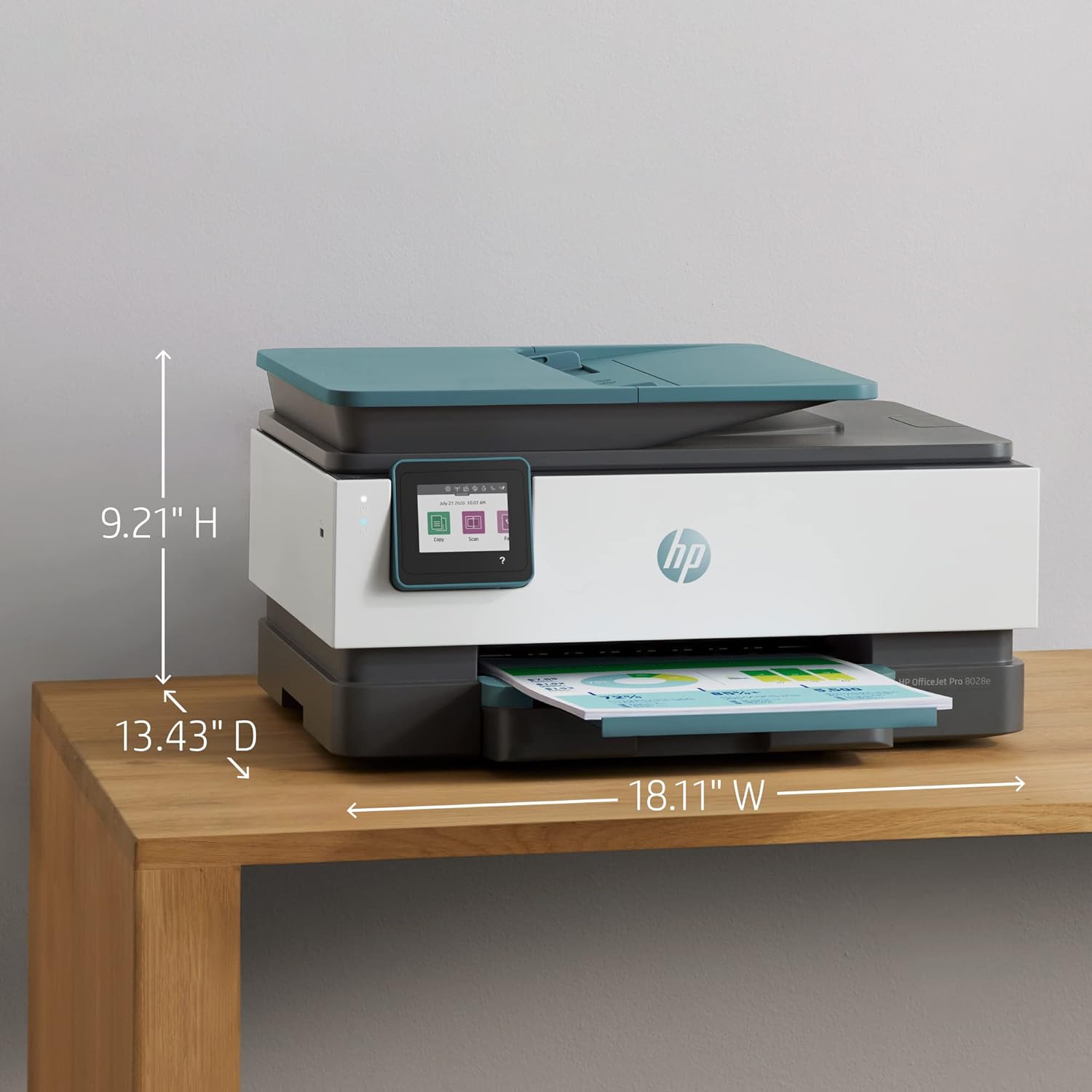 (Renewed) HP OfficeJet Pro 80 28e All-in-One Wireless Color Inkjet Printer Home Office, Blue - Print Scan Copy Fax - 20 ppm, 4800 x 1200 dpi