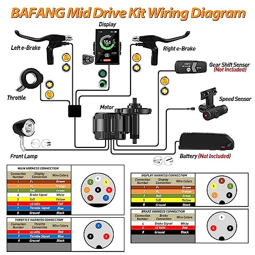 Bafang Electric Bike Conversion Kit Mid Motor BBS-HD 48 V 1000 W Motor Accessories Display Optional Kit Downtube Battery