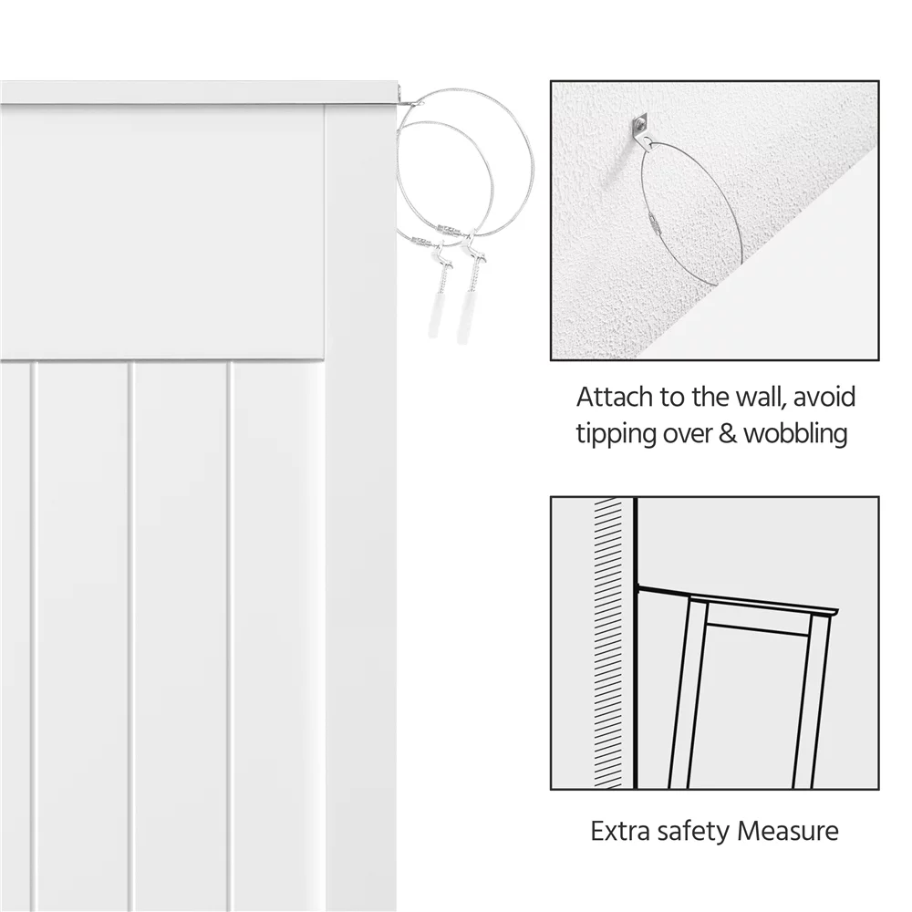 Topeakmart 4 Drawers Modern Floor Storage Cabinet with Adjustable Shelf for Bathroom Living Room, White