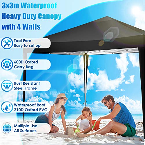 COBIZI Canopy 10x20 Pop Up Canopy Tent with 6 Sidewalls Party Tents for Parties Weddings Backyard Waterproof Canopy Outdoor Commercial Canopy Event