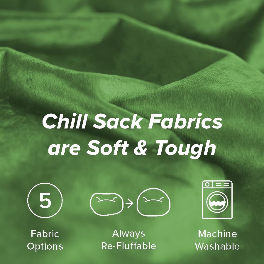 Chill Sack Bean Bag Chair - 5' Giant Memory Foam Lounge Chair with Soft Microfiber Cover – Cozy Furniture for Living Room, Dorm