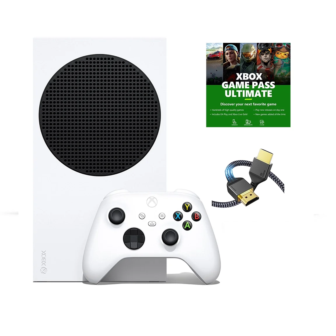 2023 Newest Edition-Microsoft Xbox-Series-S 512GB SSD– White Wireless Controller with Xbox Game Pass Ultimate: 1 Month and SUPERE High Speed HDMI