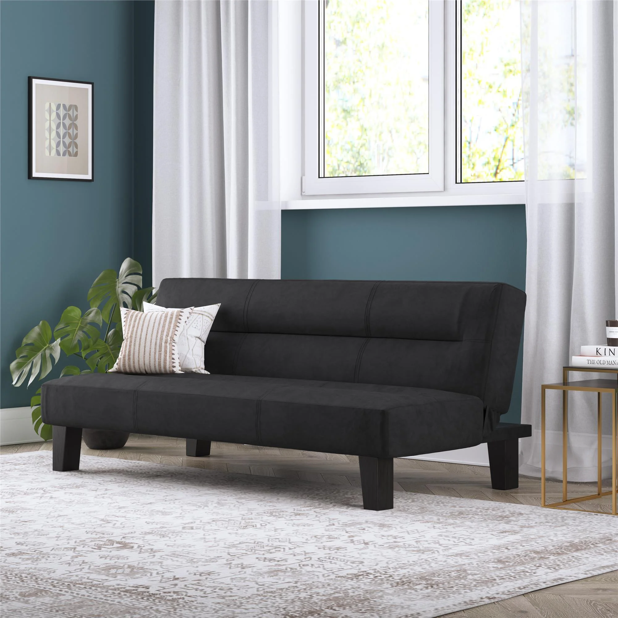DHP Kebo Futon with Microfiber Cover, Black
