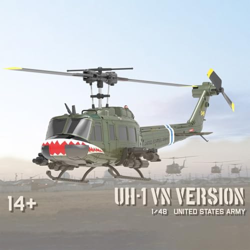 RC Helicopter for Adult, UH-1 Huey Remote Control Helicopter C032 1/48 Scale 2.4G 6CH RC Airplane Model