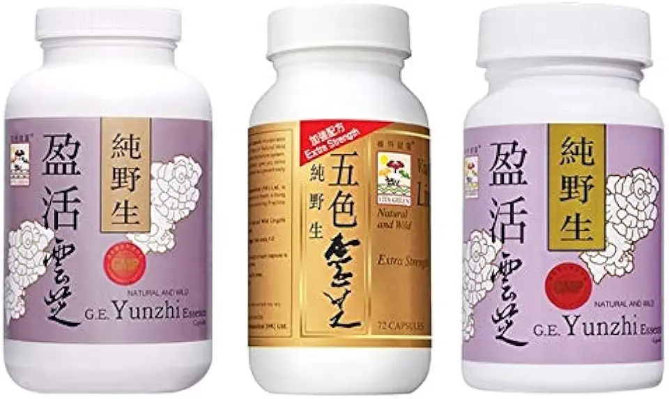 Vita Green Turkey Tail Essence - 360 Capsules & 60 Capsules Reishi Mushroom Lingzhi - 72 Capsules - Kansas Nuitrition - HNZSDS