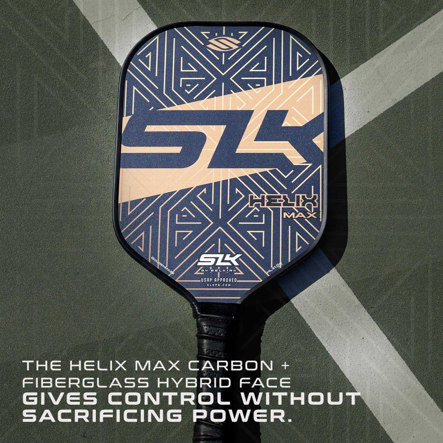 Selkirk Sport 2024 Slk Helix Pro Pickleball Paddle Carbon Fiber &amp; Fiberglass Hybrid Face - Sports Supplies Online Store