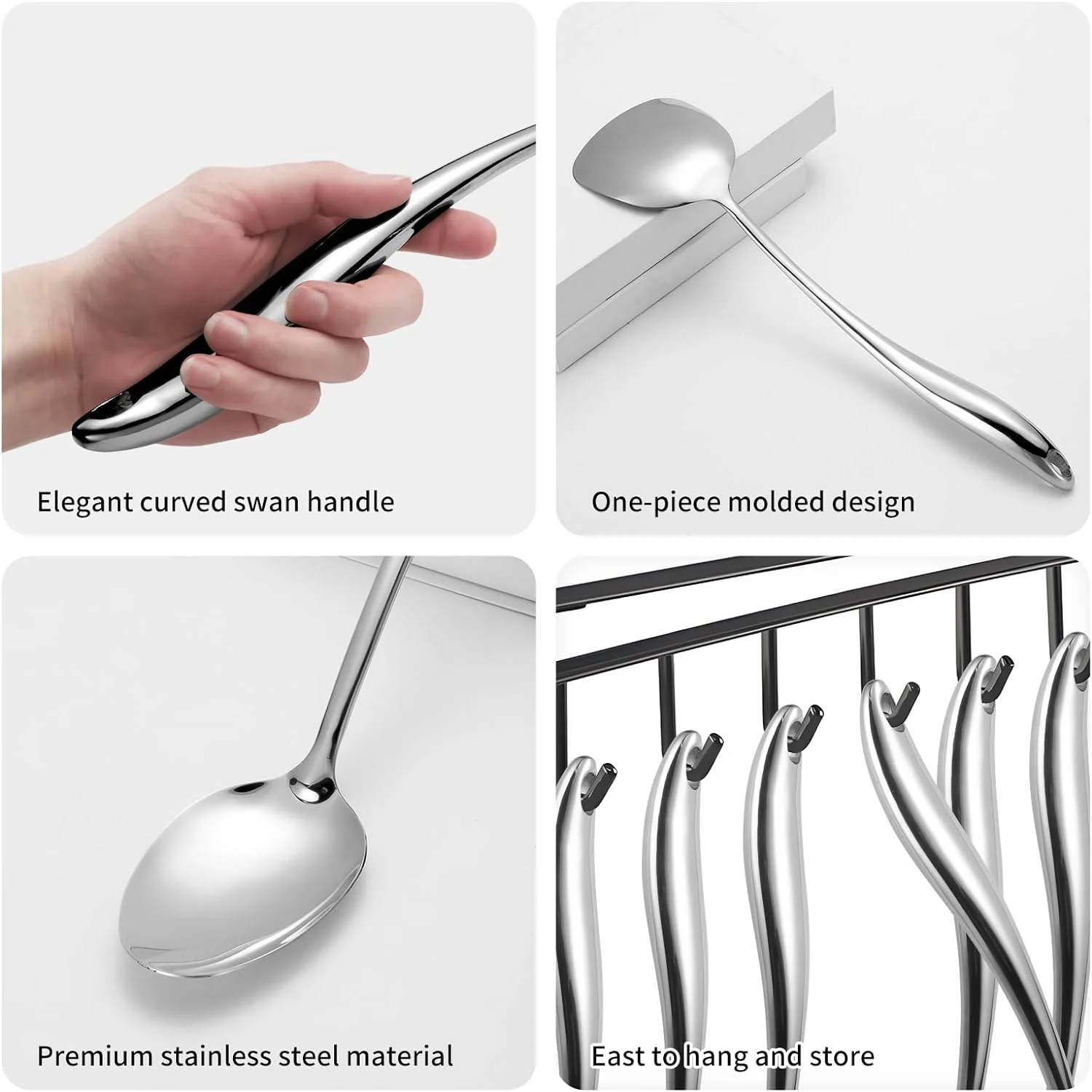 304 Stainless Steel Matte Kitchen Utensils Set, 11 Pcs Long Metal Cooking Utensils Set, Gold Cooking Utensils Set, Dishwasher Safe