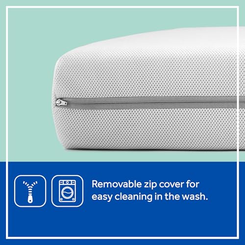 SEALY BABY OmniPedic Refresh Breathable Crib Mattress, GREENGUARD Gold Certified, Made in USA, Removable Knit Cover, 2 Stage, Toddler Bed Fit