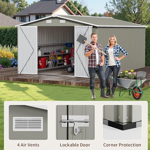 NicBex 6×5 Resin Outdoor Storage Shed with Floor & Window– All-Weather Lockable Small Tool Shed