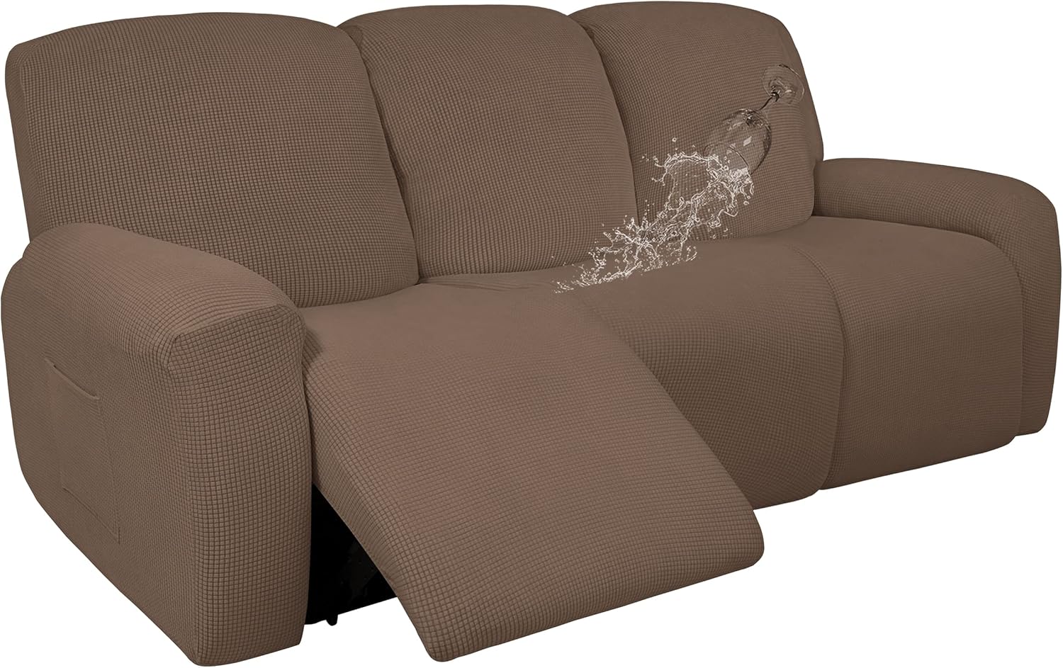 Easy-Going 100% Dual Waterproof Recliner Sofa Cover, 8-Pieces Stretch Reclining Couch Cover with Pocket