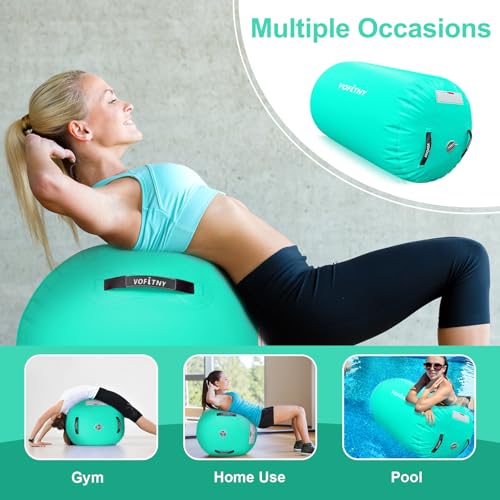 Gymnastics Air Mat Tumbling Track with 4'L x 3'D Air Roller Octagon Mat Air Barrel