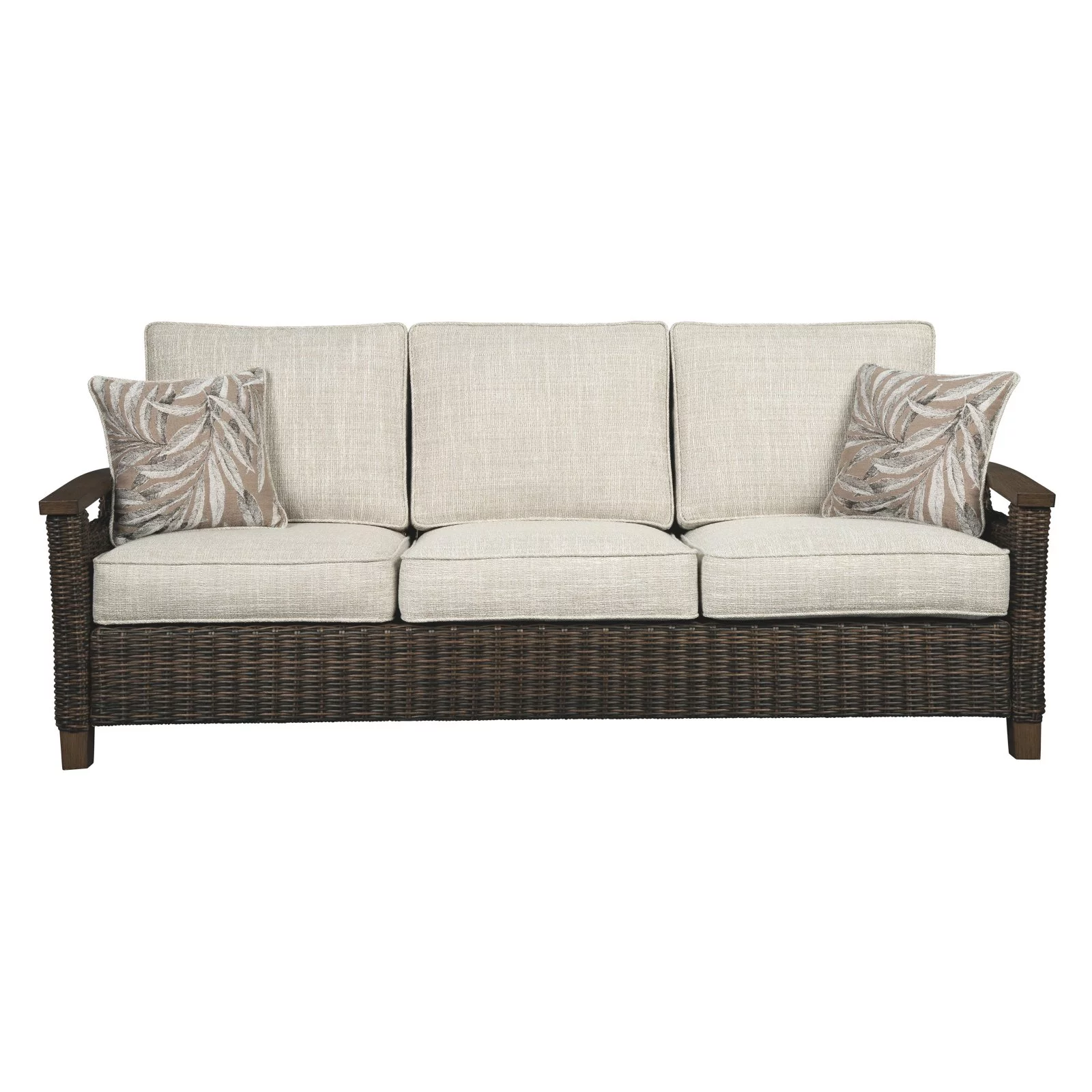 Ashley Furniture Paradise Trail Patio Sofa in Medium Brown