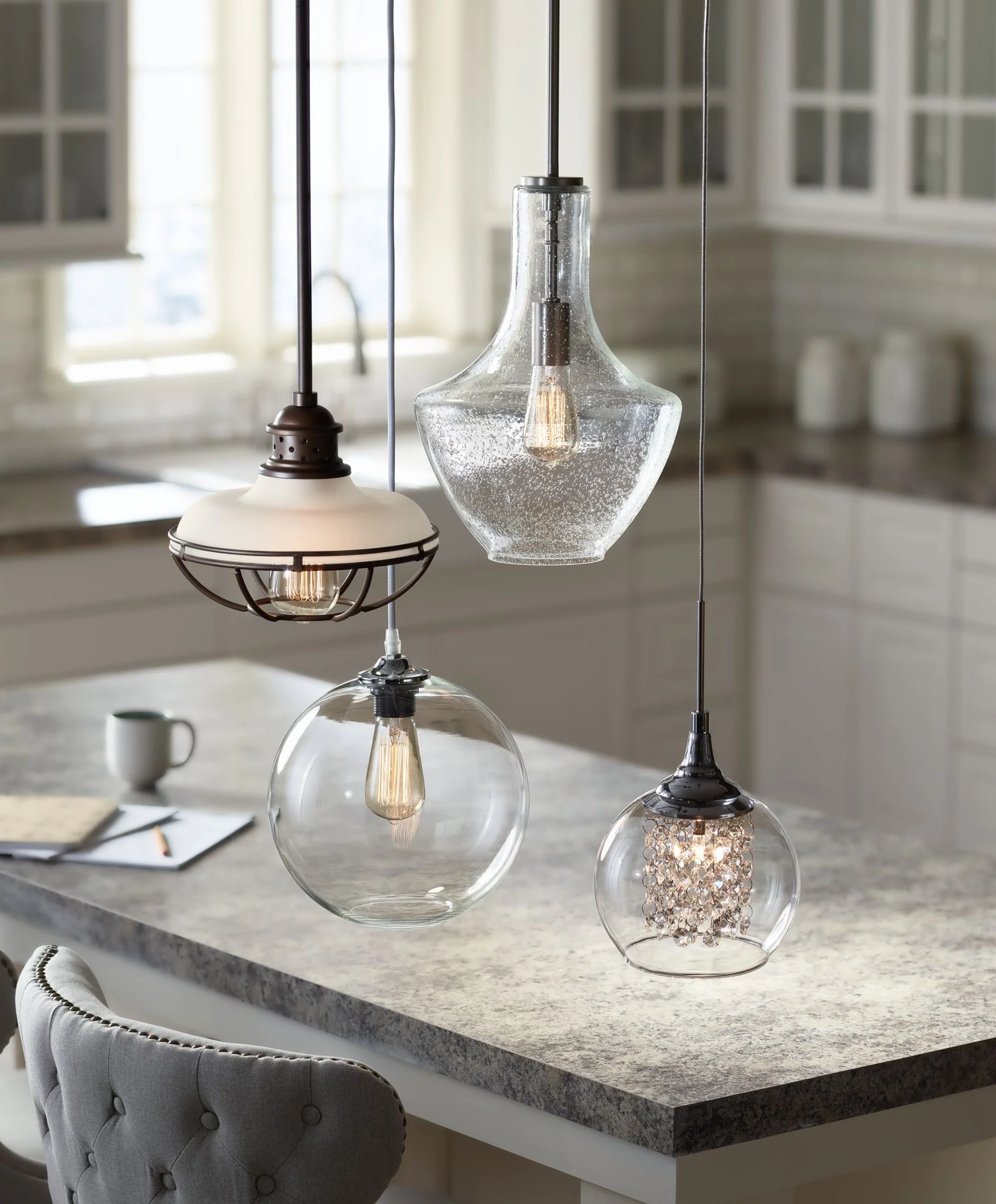 Possini Euro Design Chrome Mini Pendant 6" Wide Modern Faceted Crystal Strands Clear Glass Shade Fixture for Dining Room Living Foyer Kitchen Island