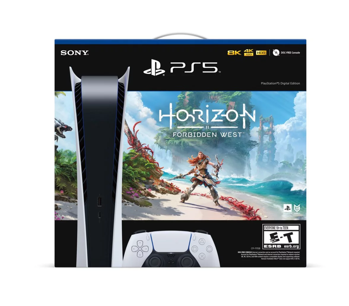 Sony PlayStation 5 Digital Edition Horizon Forbidden West&trade; Bundle with Extra DualSense Controller