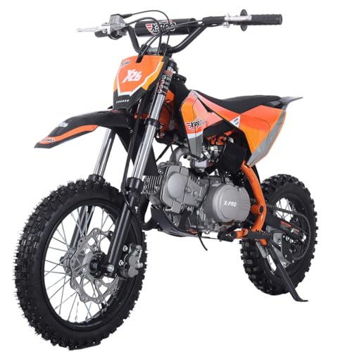 X-PRO X26 125cc Manual Clutch Dirt Bike Big Boys Pit Bike 125 Pitbike,Big 14"/12" Tires! (Blue)
