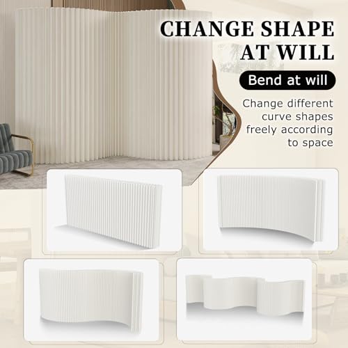 Custom Folding Paper Room Divider, Lightweight Freestanding Privacy Screen Partition Wall for Home or Office, Foldable, Compact Storage