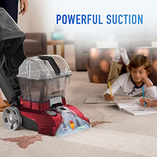 Hoover, Red Power Scrub Deluxe Carpet Cleaner Machine, Upright Shampooer, with Storage Mat, FH50150B