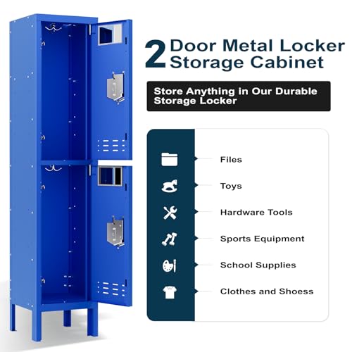 Metal Locker with 5 Doors,Lockers for Employees,66'' Steel Storage Locker for School,Gym, Office, Office,Garage
