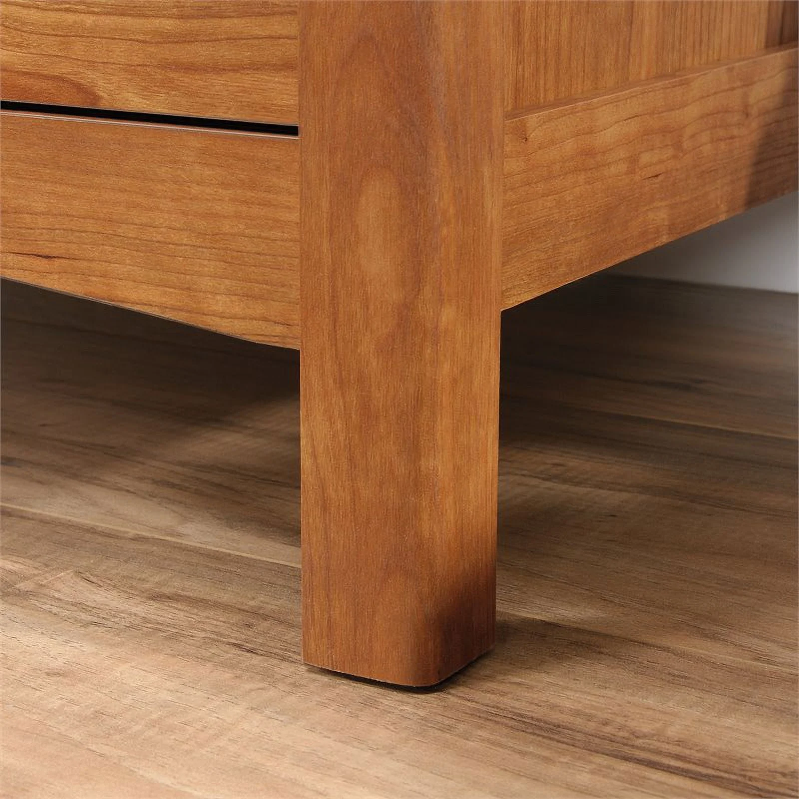 Pemberly Row Engineered Wood Secretary Desk/Chest in Prairie Cherry