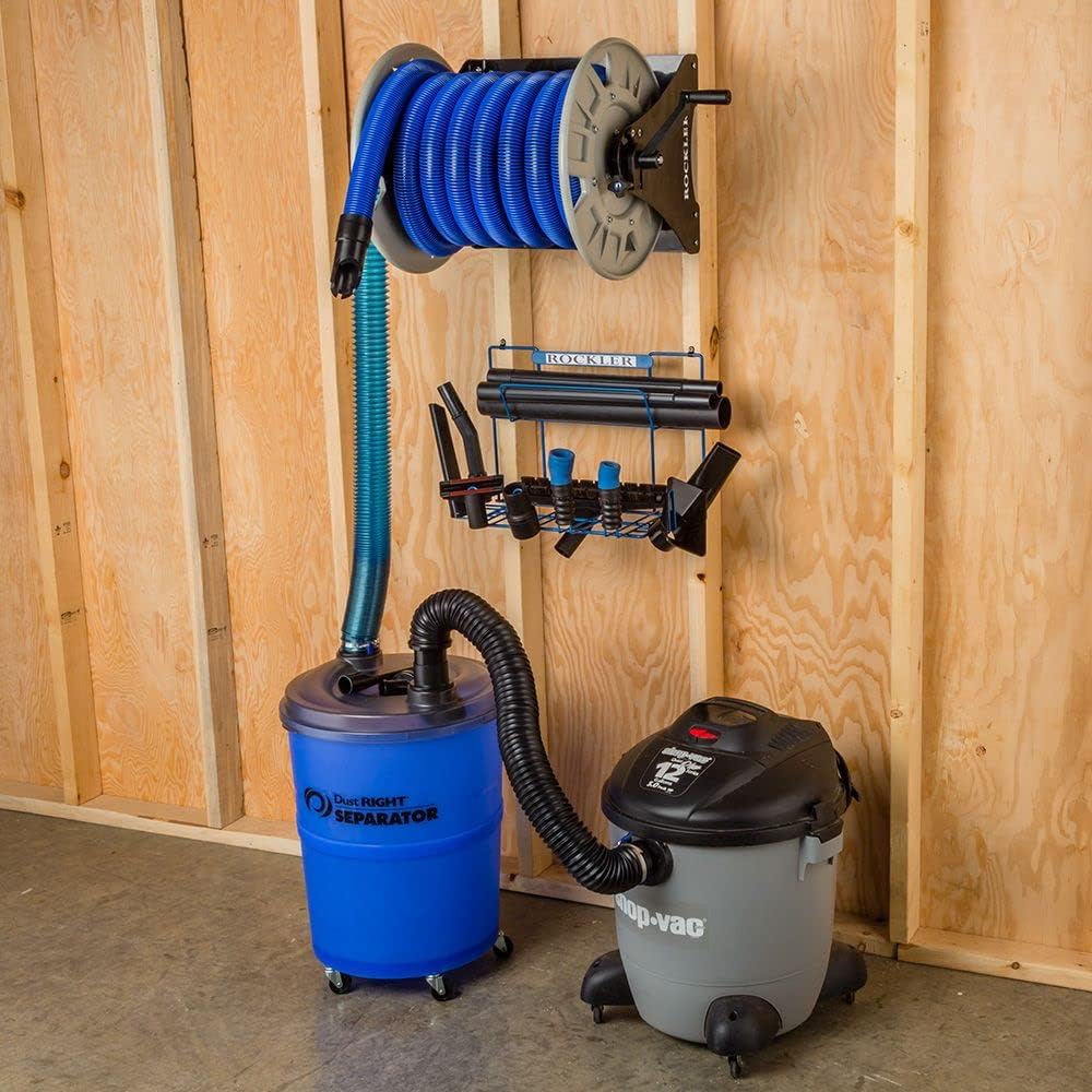 Dust Separator + 36” Flex-Form Hose - Cyclone Dust Collector Separates Sawdust, Wood Chips, Debris, and More – 10-Gallon Translucent Bucket