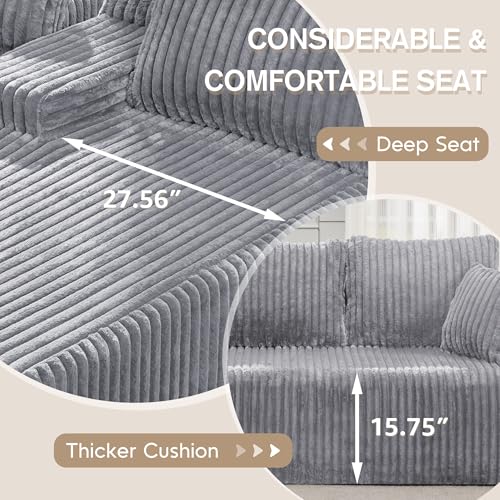 Modular Sectional Sofa Couches L-Shape Couch 3 Seat Modular Sofa Memory Foam Sectional Couches for Living Room