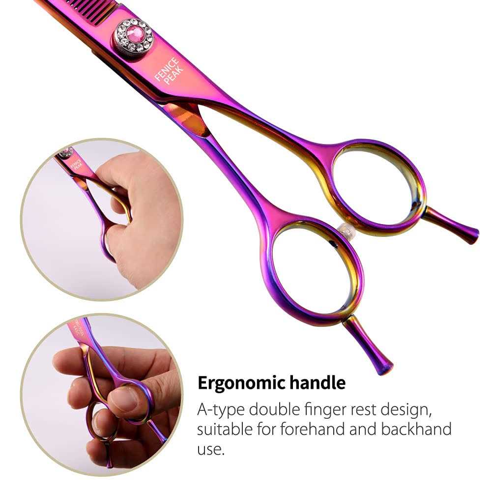 Fenice Peak Professional Dog Grooming Scissors Pet Curved Thinning Shears 7.0''