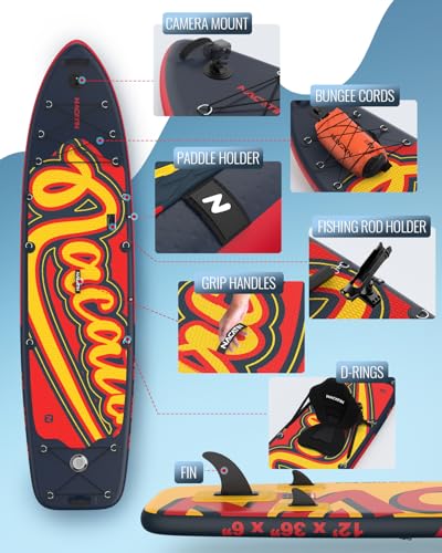 Inflatable Stand Up Paddle Board 12' with Kayak Seat & Dual Paddles &ndash