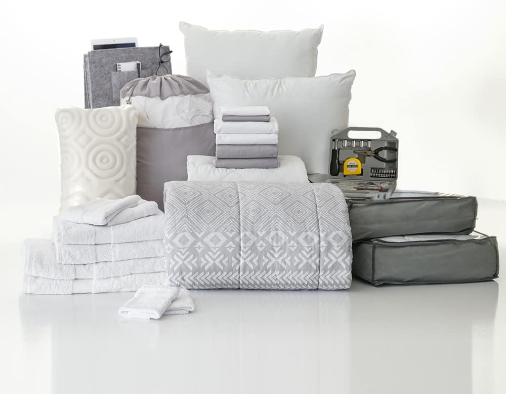 OCM College Dorm Room 25-Piece Complete Campus Pak Trunk Bundle | Twin XL Bedding