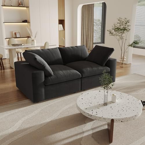 160.6" Cloud Couch Modular Sectional Sofa for Livingroom,Oversized Convertible Sofa with Storage Ottomans,6 Seat Wide Couches