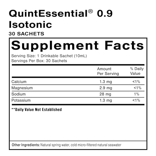 Quicksilver Scientific Quintessential 3.3 Sachets - Hypertonic Solution - Filtered Sea Water Hydration Packets and Quintessential 0.9 Sachets