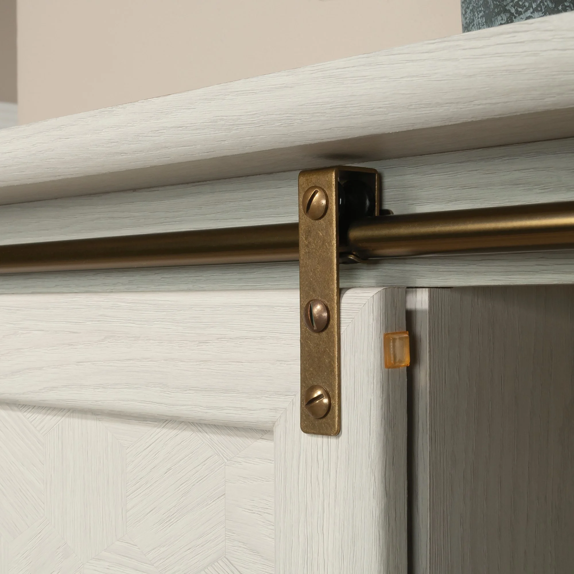 Sauder Coral Cape Engineered Wood Storage Cabinet in Glacier Oak