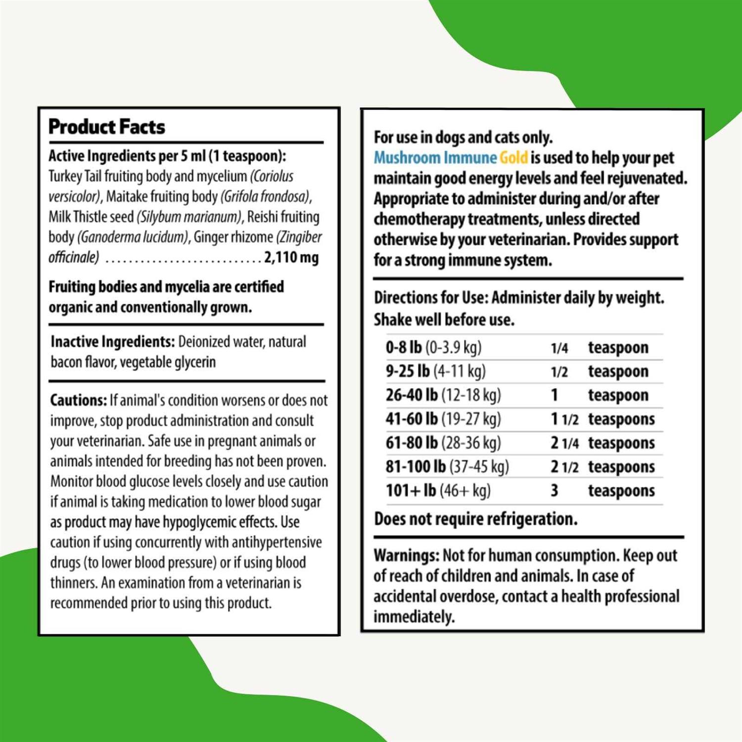 Pet Wellbeing Mushroom Immune Gold for Cats and Dogs - Pet Supplies online store