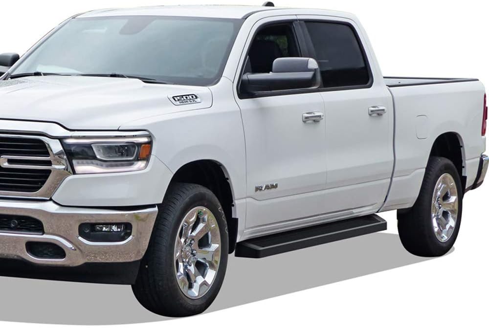 APS Premium iBoard Running Boards 6in Black Compatible with Dodge Ram 1500 Crew Cab 19-22