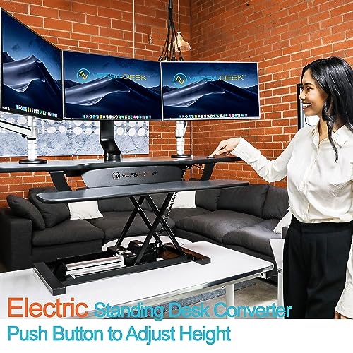 VERSADESK PowerPro™ 36 Inch Electric Standing Desk Converter, Height Adjustable Sit to Stand Up Desk Riser