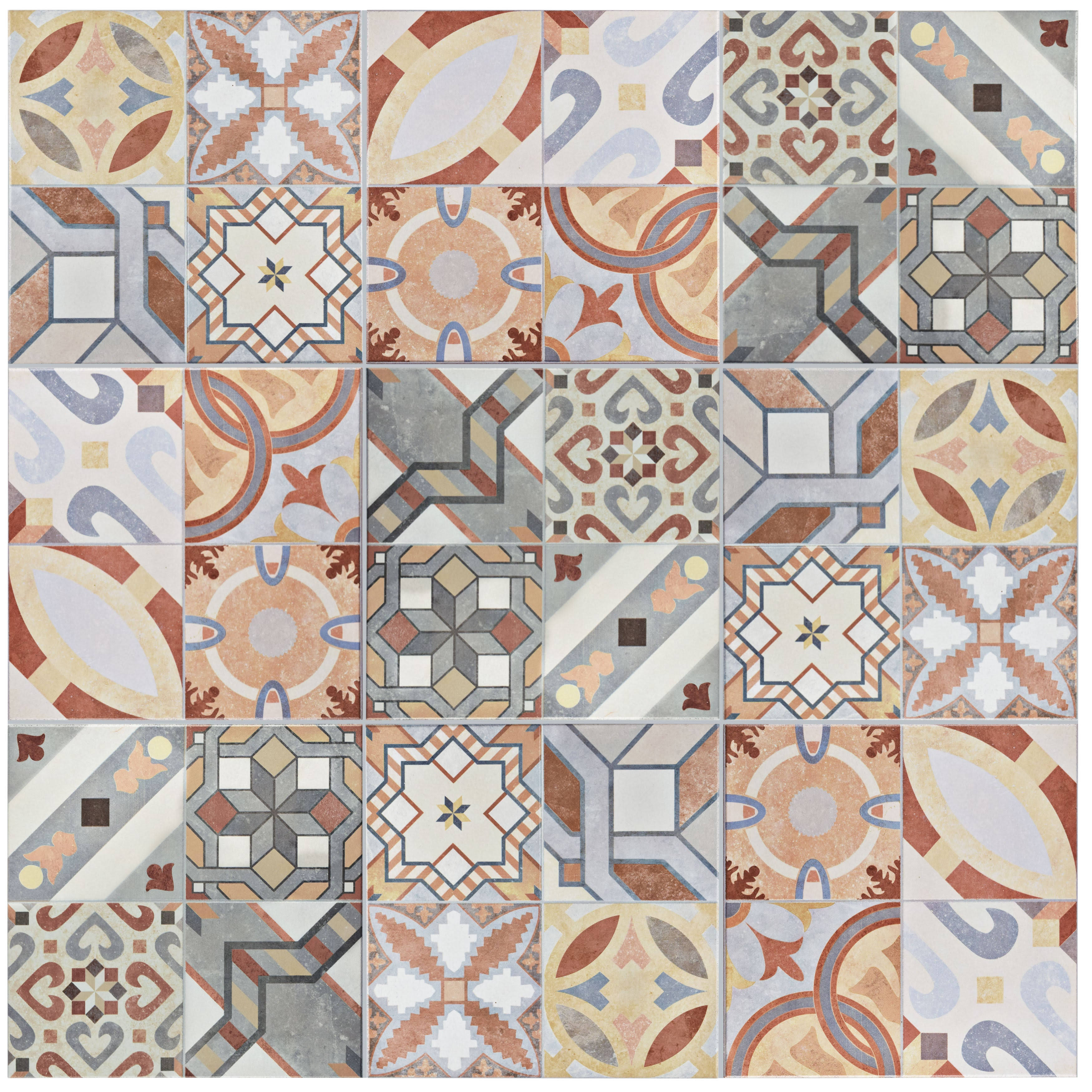 SomerTile 13x13-inch Hidraulic Ceramic Floor and Wall Tile - Case 11 Tiles