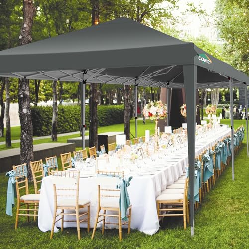 COBIZI 10x10 Pop up Canopy Tent Protable Canopy Tent with 4 Sidewalls Waterproof Commercial Instant Shelter for Parties, Wedding