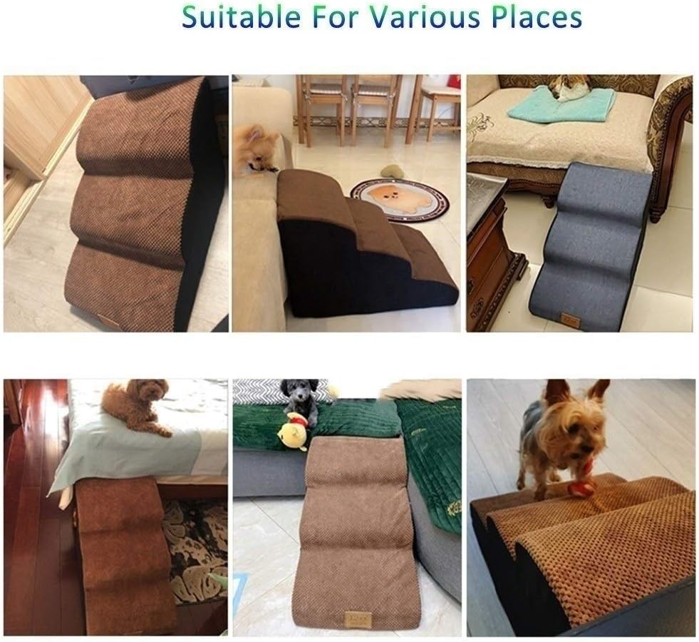 PET STEPS - Dog and Cats Stairs - Lightweight Durable Frame Supports up to 55kg - Non-Slip Feet Provide Added Security Pack of 2