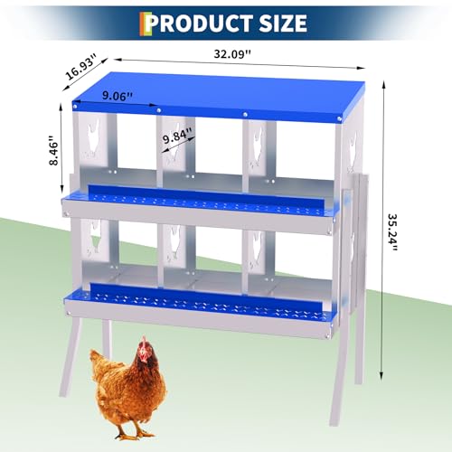 Garvee Chicken Nesting Box with Removable Tray, 8 Compartment Nesting Boxes for Chickens, Easy to Clean and Install