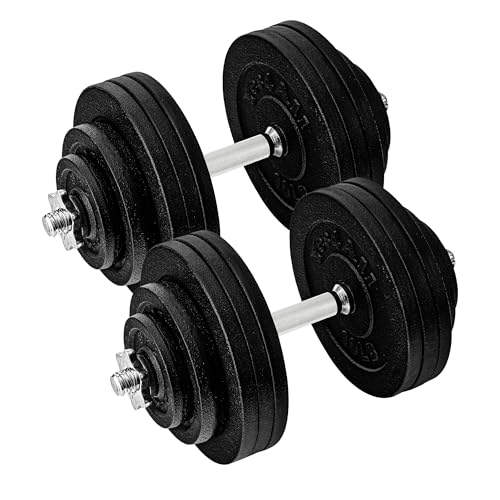 Yes4All Old School Adjustable Dumbbell Set with Weight Plates, Star Lock Collars/Connector, 40lbs to 200lbs Adjustable Weight Plates Set