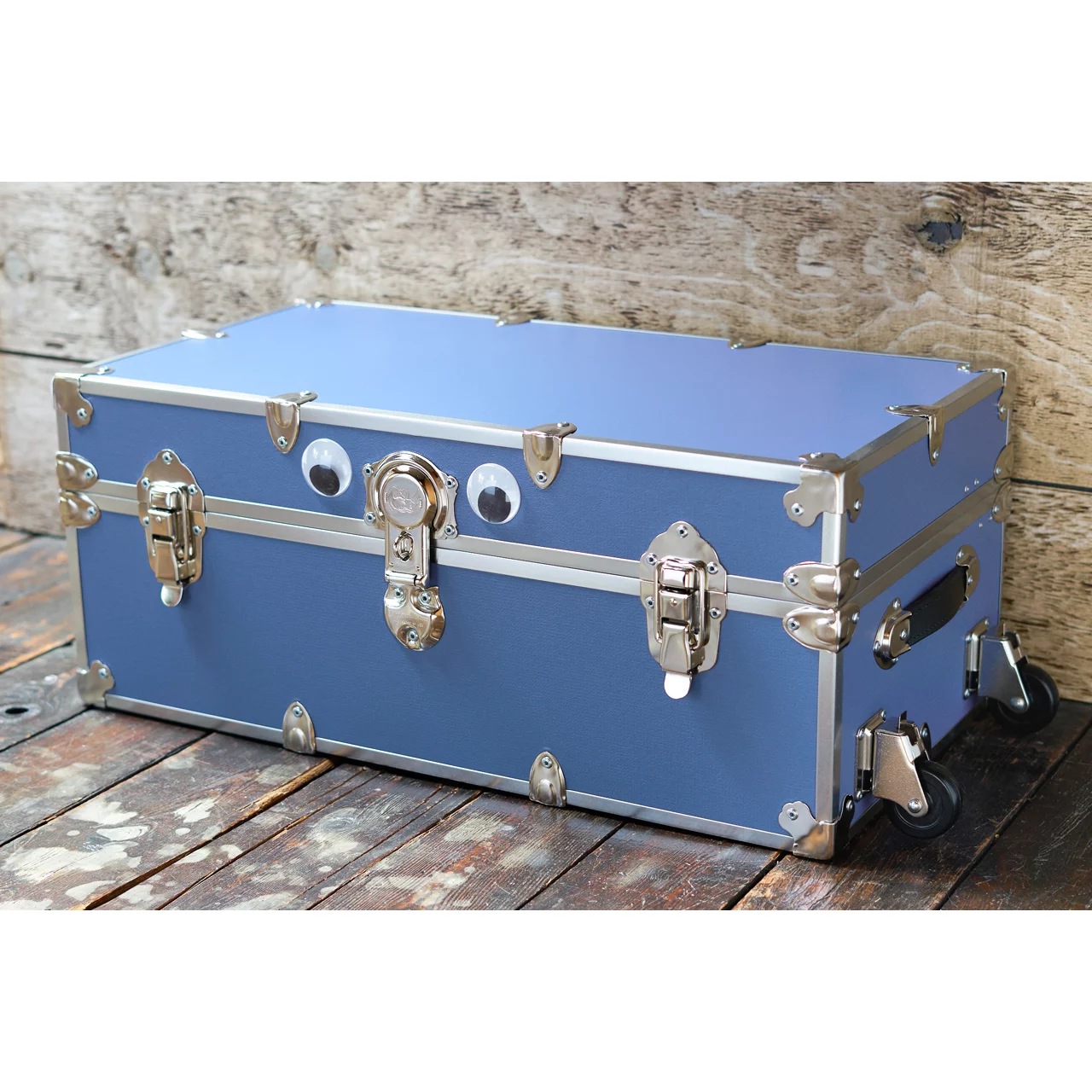 Rhino Trunk & Case Large Leather Embossed Vinyl Trunk, Summer Camp, College, Storage 32"x18"x14" (Forest Green)