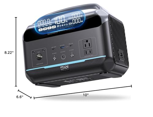 Portable Power Station, Outdoor 288Wh(90,000mAh) LiFePO4 Battery, 600W(1200W Surge) AC Outlets, 1.7H Fast Charging Solar Generator for Camping