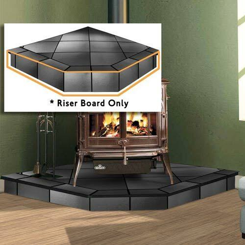 WoodEze Black Kindle Single Cut 48'' x 48'' Hearth Pad Riser