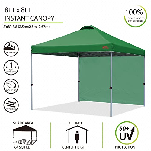 MASTERCANOPY Durable Pop-up Canopy Tent with 1 Sidewall (10'x10',White)