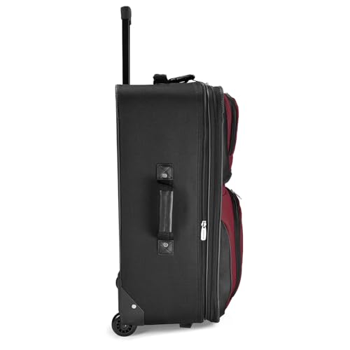 Travel Select Amsterdam 4-Piece Softside Expandable Luggage Set, Lightweight 2-Wheel Upright Suitcases, Travel Tote, Packing Cubes, Gray