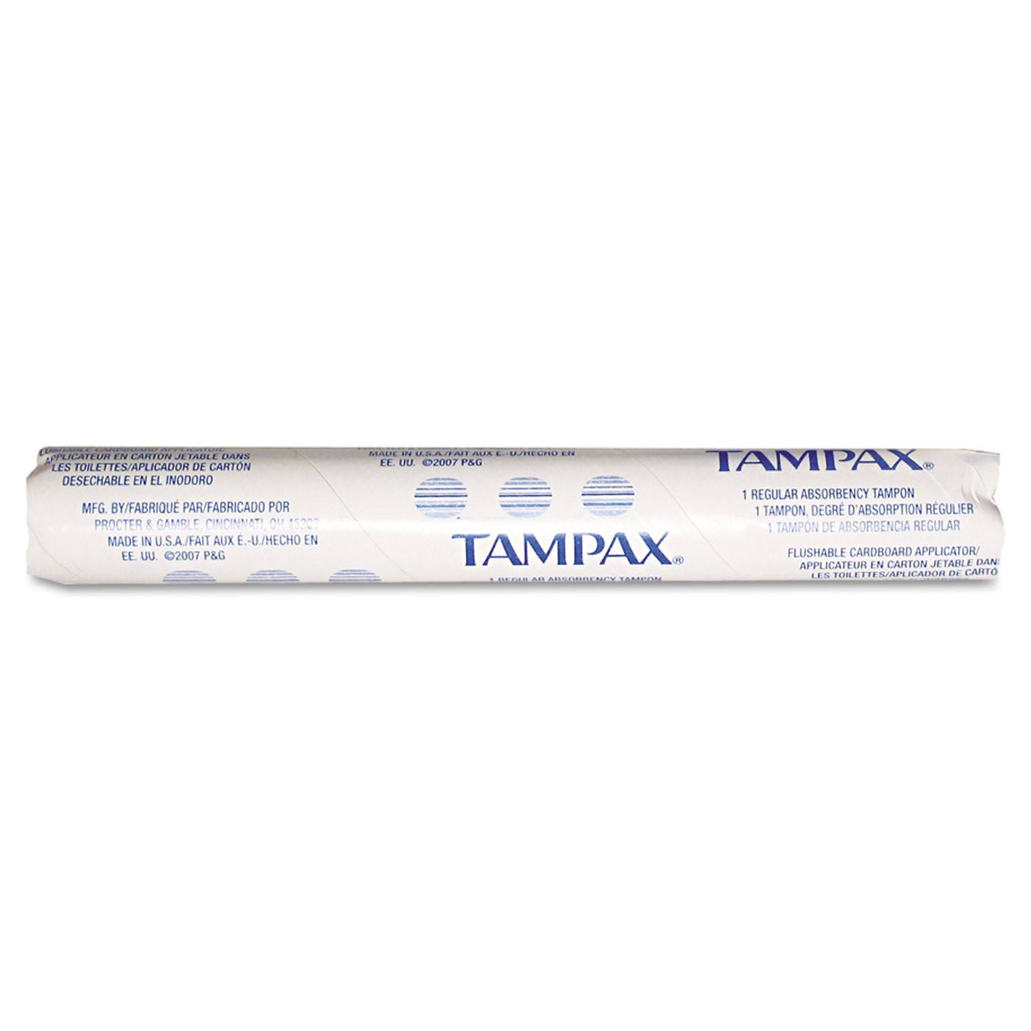 Tampax Tampons, Original, Regular Absorbency, 500/Carton