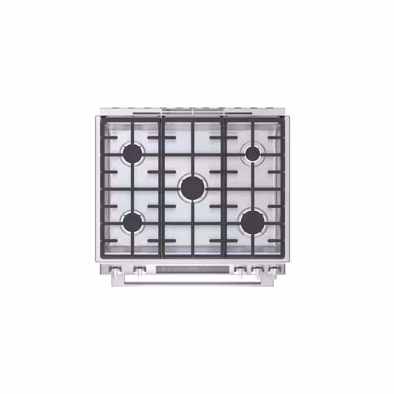 Benchmark Series 30 in. 4.6 cu. ft. Slide-In Dual Fuel Range with Gas Stove and Electric Oven in Stainless Steel