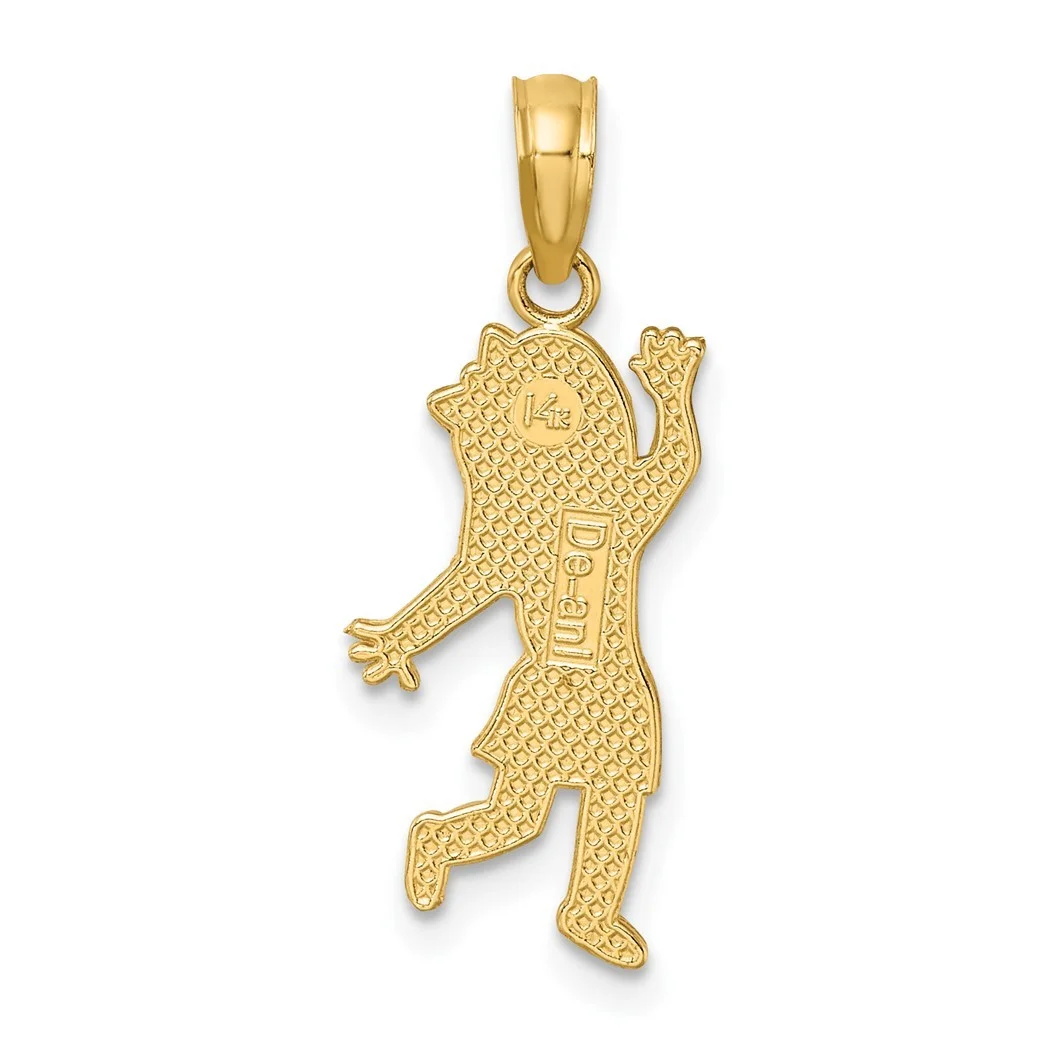 14K Solid Textured Polished Gold Girl Pendant Necklace Measures 22.2x9.4mm Wide Jewelry Gifts for Women
